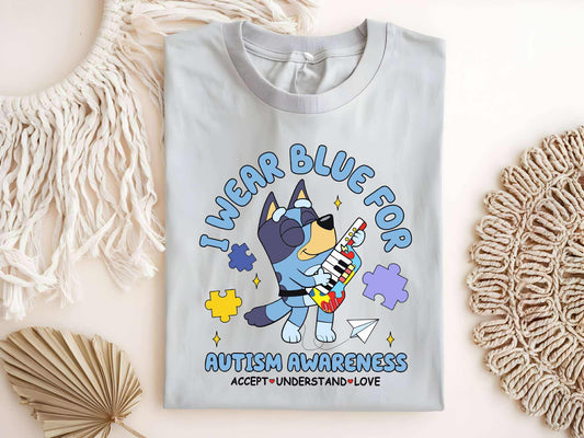 I Wear Blue for Autism Awareness Tee